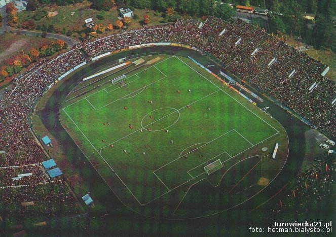 Stadion Gwardii Białystok, Jagiellonia - Widzew 1:1 1987